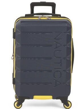 Nautica Navy Hardshell Carry-On with Yellow Trim
